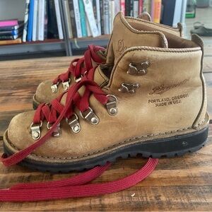 Danner Tan Leather Boots with Burgundy Laces